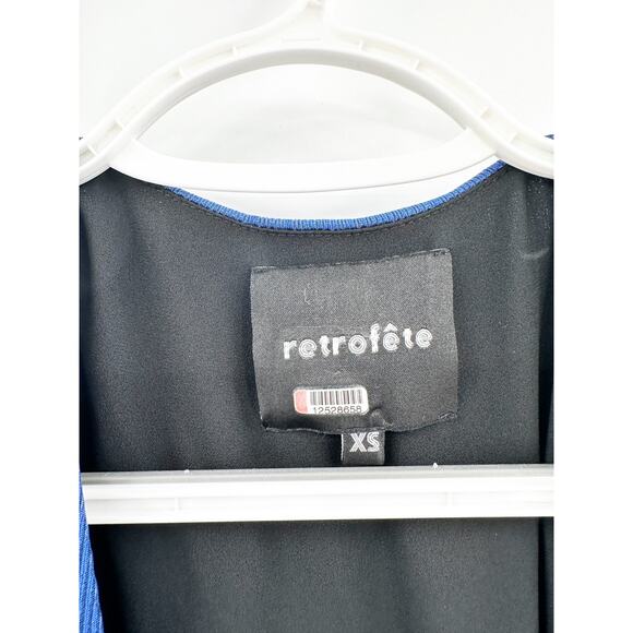 Retrofete Flora Royal Blue Maxi Wrap Dress XS FLAWED NO BELT - Picture 3 of 6